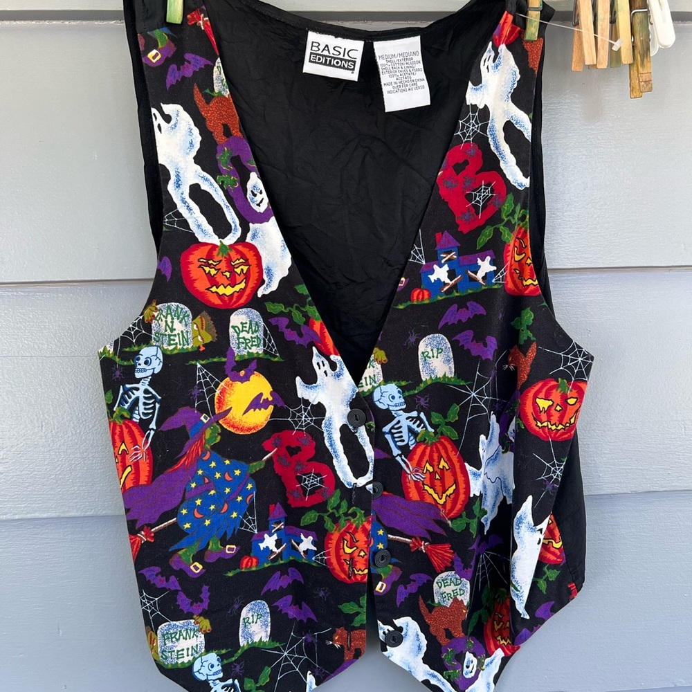 Basic Editions Womens Medium Halloween Vest-retro